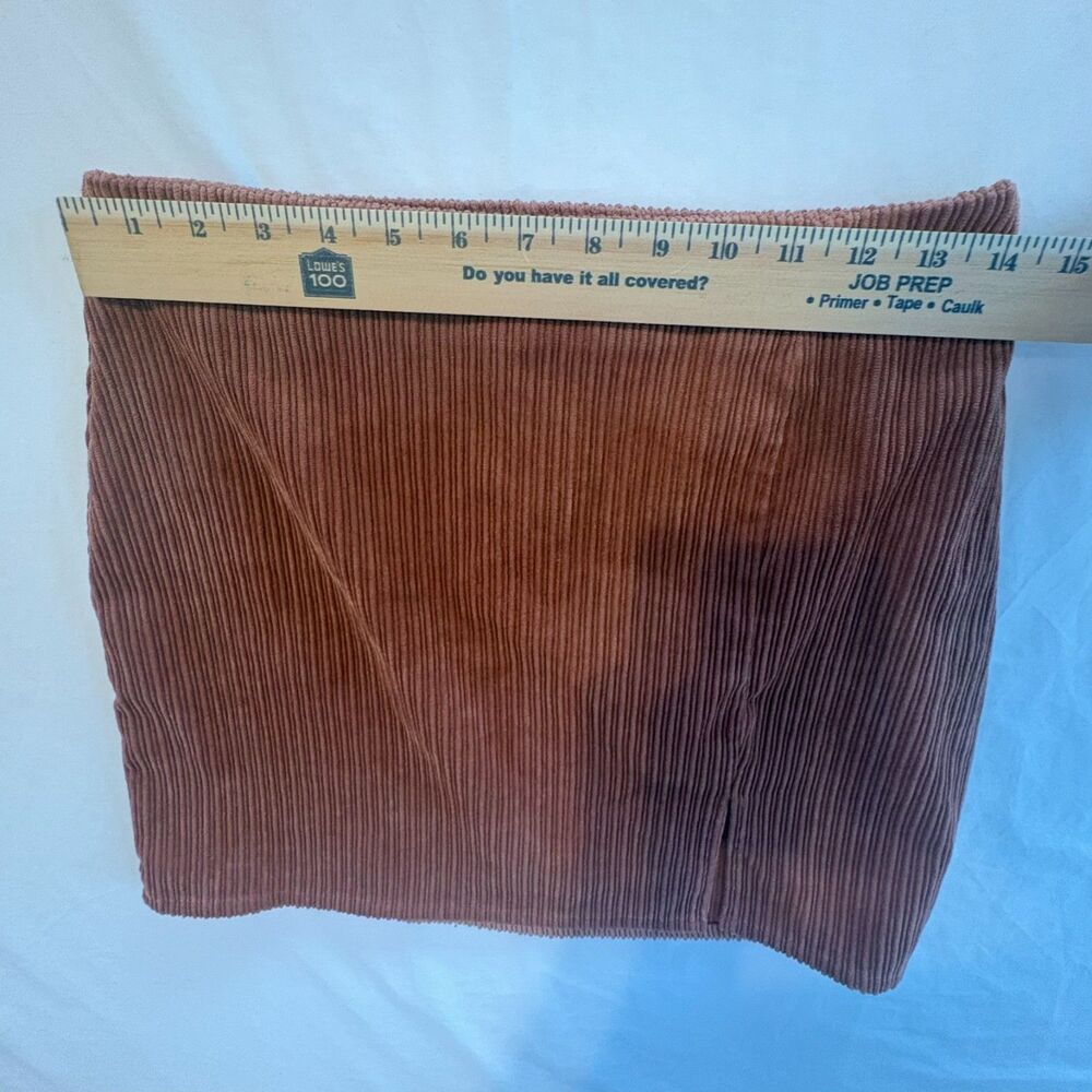 Altar-d-state Women's Size Medium Rust Brown Corduroy Front Slit Mini Skirt EUC - Picture 4 of 9